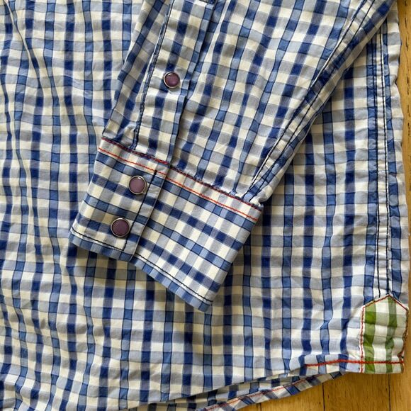 Age Of Wisdom Pearl Snap Gingham Shirt Men XL Check Button Up - Picture 5 of 10